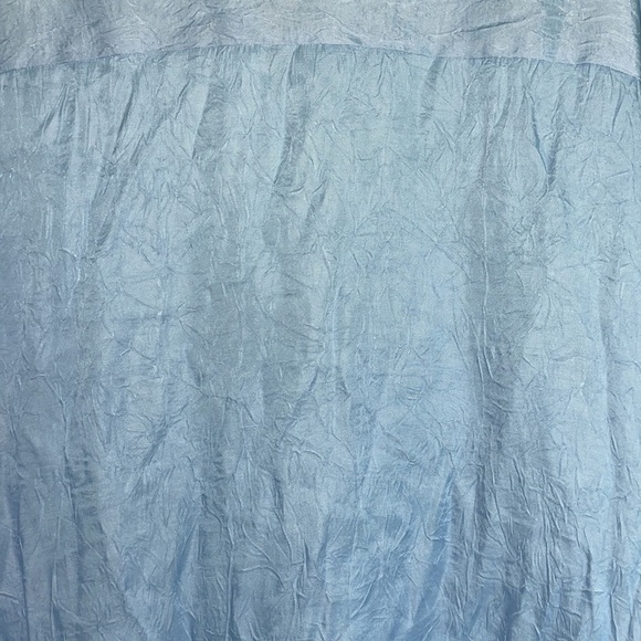 Zara Women’s Front Button Wrinkled Fabric Blouse Sky Blue L - Picture 6 of 7